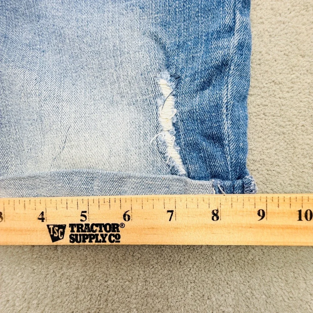 Justice Denim Jeans Premium Shorts Junior Sz 12.5 Blue Faded Turn Up Cuffed Hem‎